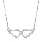 Collier pour femme en argent avec ailes d'ange
